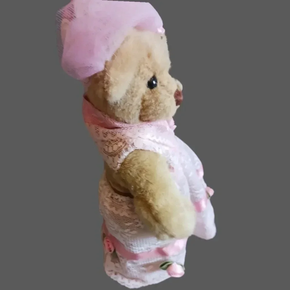 Annette funicello vtg flower girl bear pink lace dress